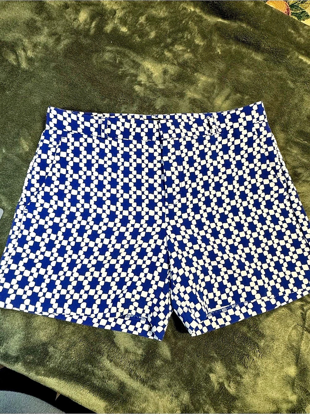 Banana Republic Geometric Shorts Blue & White Size 6